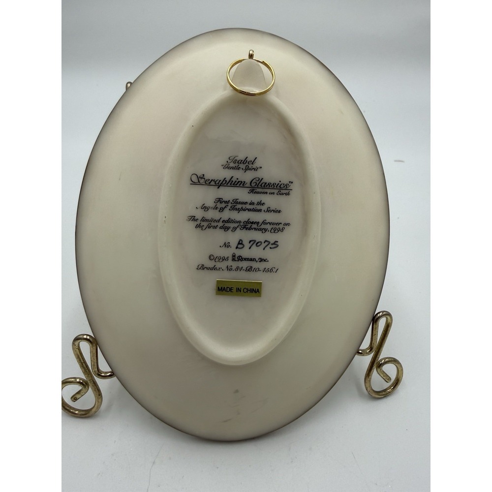 Roman Inc Seraphim Classics Isabel "First Love" Angel Plaque Signed 8" Resin - Picture 3 of 6